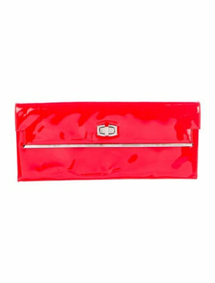 Balenciaga Patent Leather Long Clutch Red