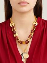 Thumbnail for your product : Lizzie Fortunato Elba Layered Charm Gold Plated Necklace - Womens - Brown