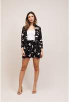 Thumbnail for your product : Dynamite Ruched Boyfriend Blazer Black W/White Floral