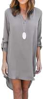 Thumbnail for your product : Tasatific Women's Short Dress Long Sleeve High Low Chiffon Shirt Dress L