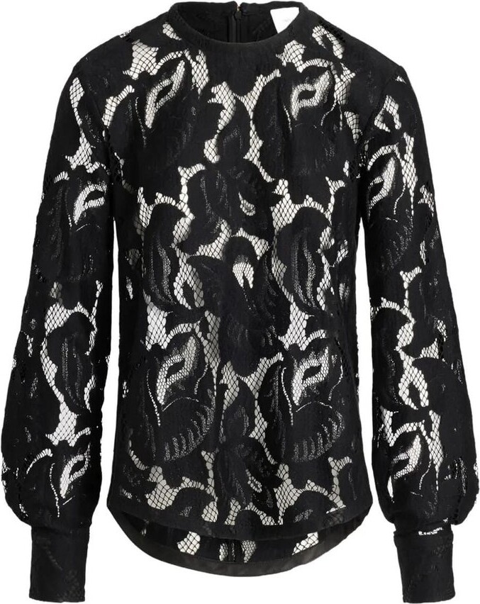 Patou Lace detailed Long-Sleeve Top