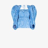 Thumbnail for your product : Rosie Assoulin Madame Butterfly floral jacquard top