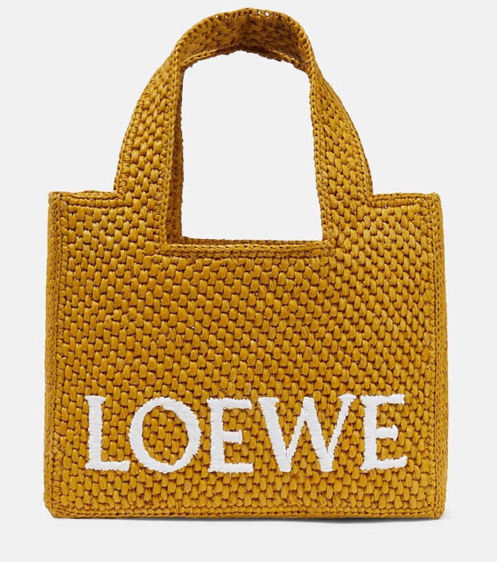 Loewe Paula's Ibiza Small logo raffia tote bag - ShopStyle