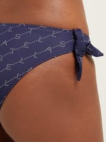 Thumbnail for your product : Stella McCartney Monogram-print Side-tie Bikini Briefs - Navy Multi