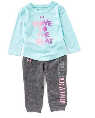 Under Armour Baby Girls 12-24 Months Move To The Beat Long-Sleeve Tee & Pant Set