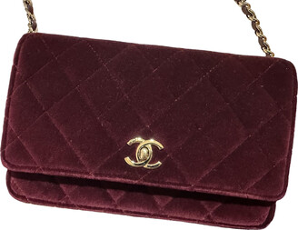 Chanel Wallet On Chain Timeless/Classique velvet crossbody bag - ShopStyle