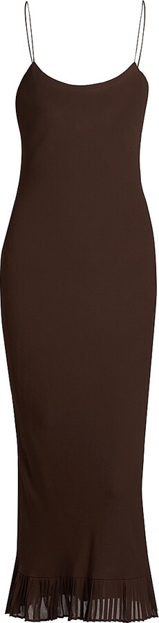Reformation Women's Suki Pleated Hem Midi-Dress - Mole - Size 0