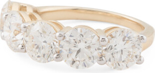 TJMAXX 14Kt Gold Lab Grown Diamond 5 Stone Band Ring, Diamond/Gold