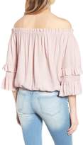 Thumbnail for your product : Know One Cares Off-the-Shoulder Tiered Sleeve Blouse
