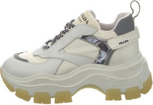 Prada Leather Colorblock Pattern Chunky Sneakers - ShopStyle