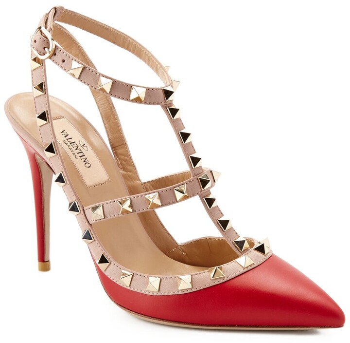 Valentino Rockstud Caged 100 Leather Pump - ShopStyle