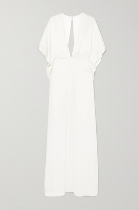 Temperley London Cape-effect Silk-satin Gown - Ivory