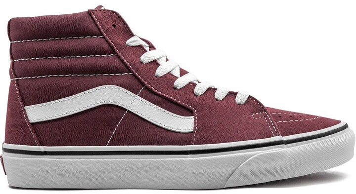 solid red high top vans