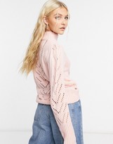 Thumbnail for your product : Qed London pointelle jumper in rose pink