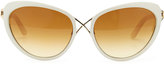 Thumbnail for your product : Tom Ford Daria Metal Cross-Front Cat-Eye Sunglasses, Ivory