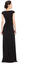 Thumbnail for your product : JS Boutique Cap-Sleeve Beaded Side-Slit Gown