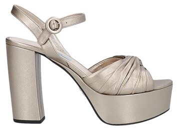 prada silver platform sandals