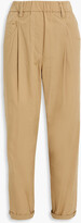 Cropped cotton tapered pants 