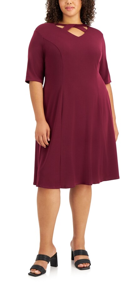 plus size wine dress