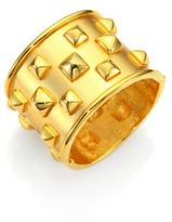 Thumbnail for your product : Kenneth Jay Lane Pyramid Studded Wide Bracelet