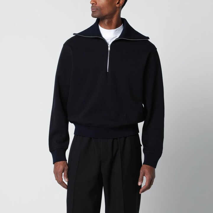 Jil Sander Navy blue half-zip sweatshirt