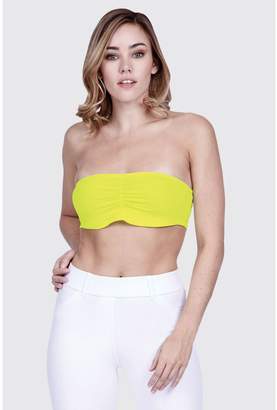 Select Fashion Womens Yellow Crop Bandeau - size 16