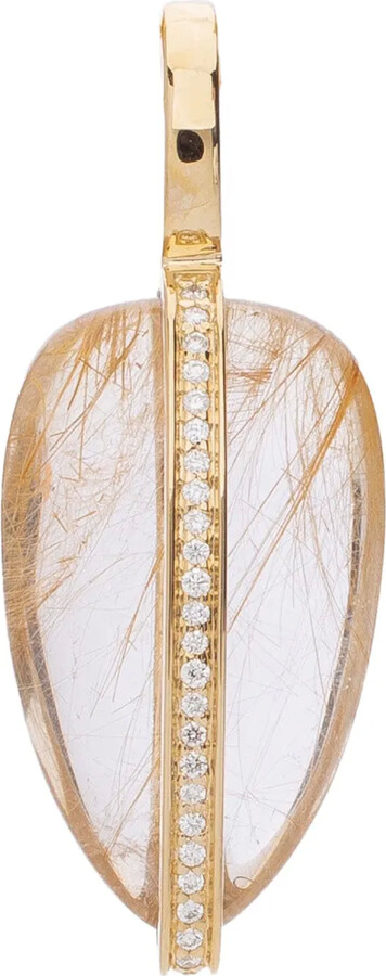 By Pariah 14k Yellow Gold Quartz And Diamond Pendant