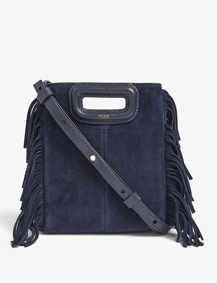 navy suede purse
