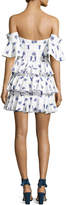 Thumbnail for your product : Caroline Constas Irene Ruffled Cotton Midi Dress, Blue