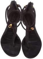 Thumbnail for your product : Alexander McQueen Suede T-Strap Sandals