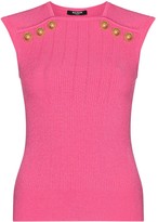 Thumbnail for your product : Balmain Sleeveless Ribbed Knit Tank Top