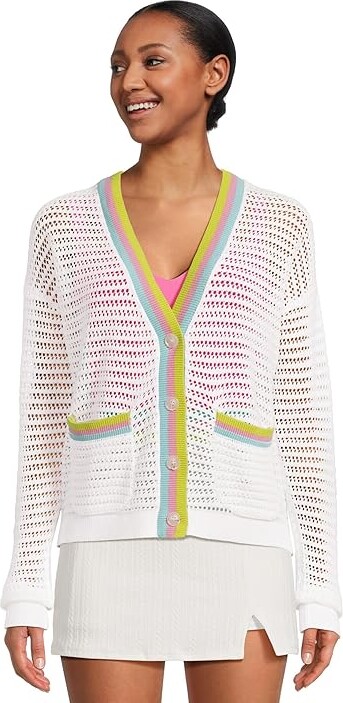 Beach Riot Gene Cardigan Women's Clothing Rose Blush Colorblock : LG, Cotton/Jersey