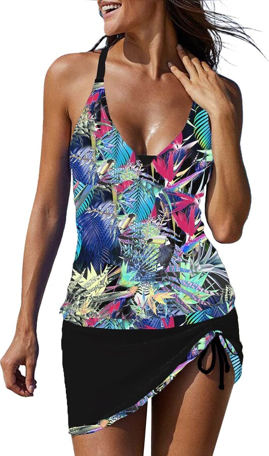 KOUZHAOA Plus Size Bathing Suits with Shorts Long White Beach Cover Up