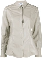 Thumbnail for your product : MSGM Panelled Faux-Leather Shirt