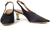 Thumbnail for your product : Marni Leather-trimmed Satin Slingback Pumps