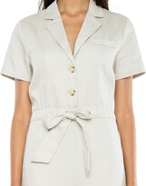 Thumbnail for your product : Róu So Harper Collared Short-Sleeves Jumpsuit - Coconut Cream