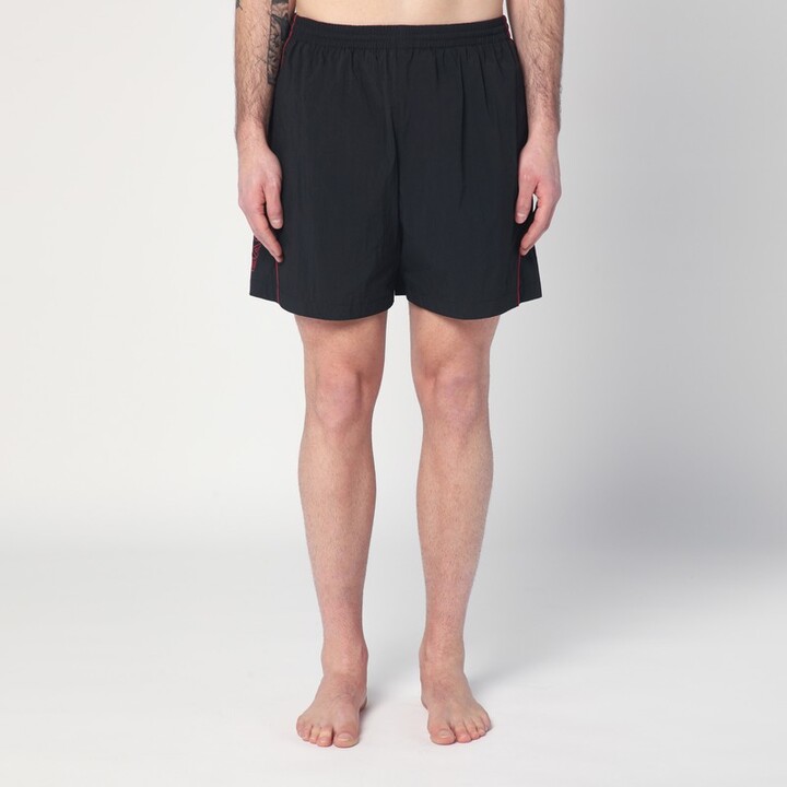 Balenciaga Black technical fabric short with logo