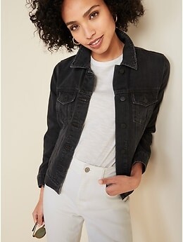 soft black denim jacket