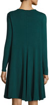 Thumbnail for your product : Joan Vass Long-Sleeve Scoop-Neck Swing Dress