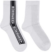 Thumbnail for your product : Burberry White Intarsia Logo Stripe Socks