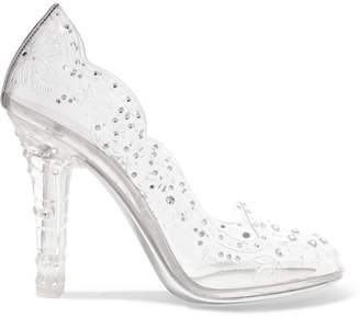 Dolce & Gabbana Cinderella Crystal-embellished Pvc Pumps - Silver