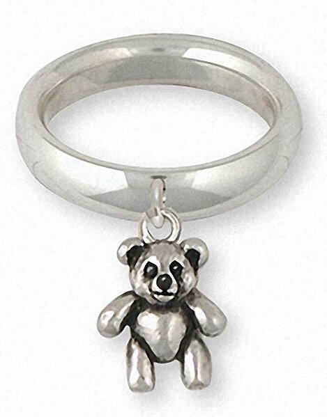 Etsy Teddy Bear Jewelry Ring Sterling Silver Handmade Tb16-Cr