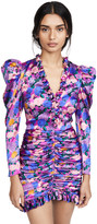 Thumbnail for your product : Giuseppe di Morabito Floral V Neck Puff Sleeve Mini Dress