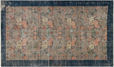 Isabelline Huguley Antique Hand Woven Floral Huguley Runner Carpet