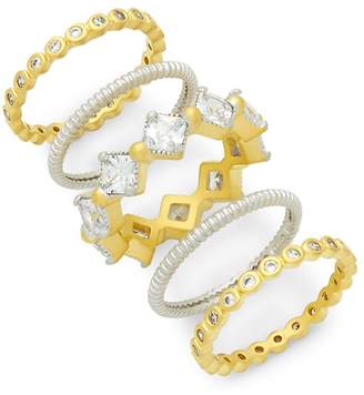 Freida Rothman Women's Cubic Zirconia & Sterling Silver Eternity Stackable Ring Set