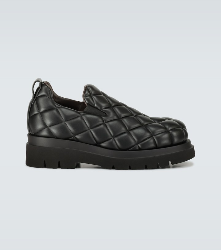Bottega Quilted leather shoes ShopStyle Slipons & Loafers