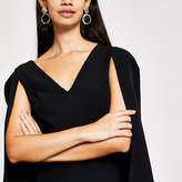 Thumbnail for your product : River Island Black cape bodycon mini dress