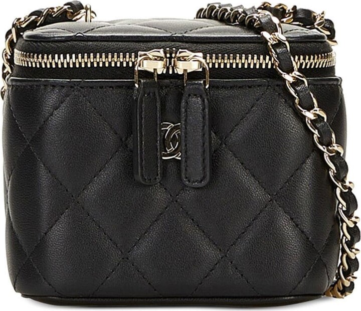 Chanel Pre Owned Mini Diamond-Quilted Logo Vanity Shoulder Bag - ShopStyle