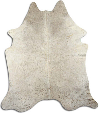 Union Rustic Parham Premium Hand-Woven Cowhide Gold Area Rug