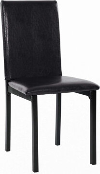 GRILLO HOME Set Of 4 Metal Frame Chairs Brown Faux Leather Seat